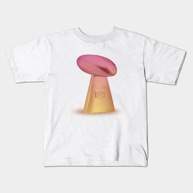 NFL Championship Trophy: Red to Orange Gradient Trophy Kids T-Shirt by The Print Palace